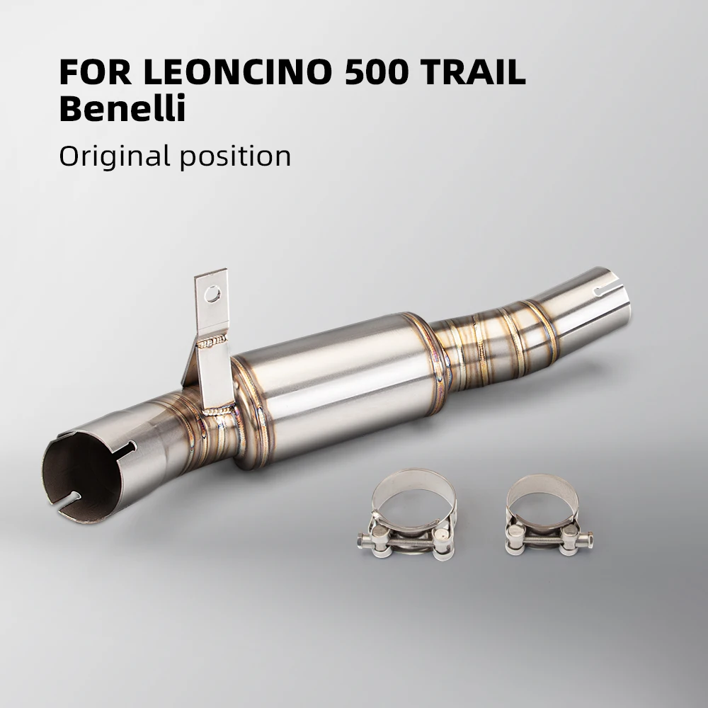 

For Leoncino 500 Ttail Benelli Sport Motorcycle Slip-on Exhaust Pipe Escape Connection Muffler Link Pipe 51mm