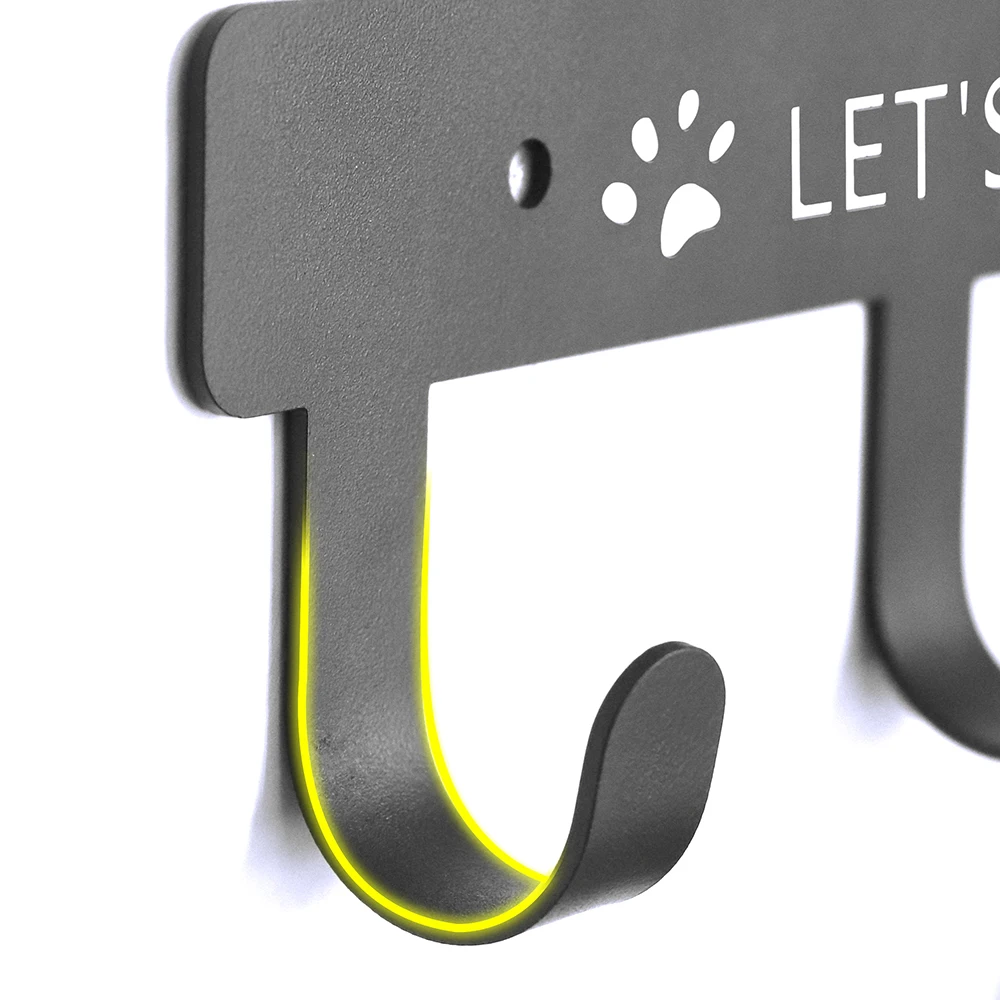 Title 15, 5 Hooks Dog Leash Hanger Metal Dogs Toy Wall-mo...