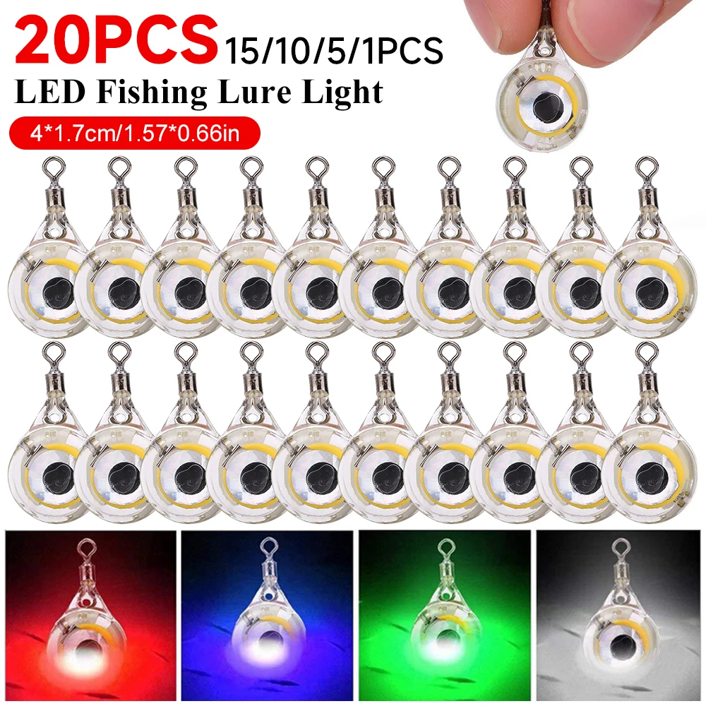 120pcsFishingLureLightsEyeShapeFishingLureLightLEDDeepDrop