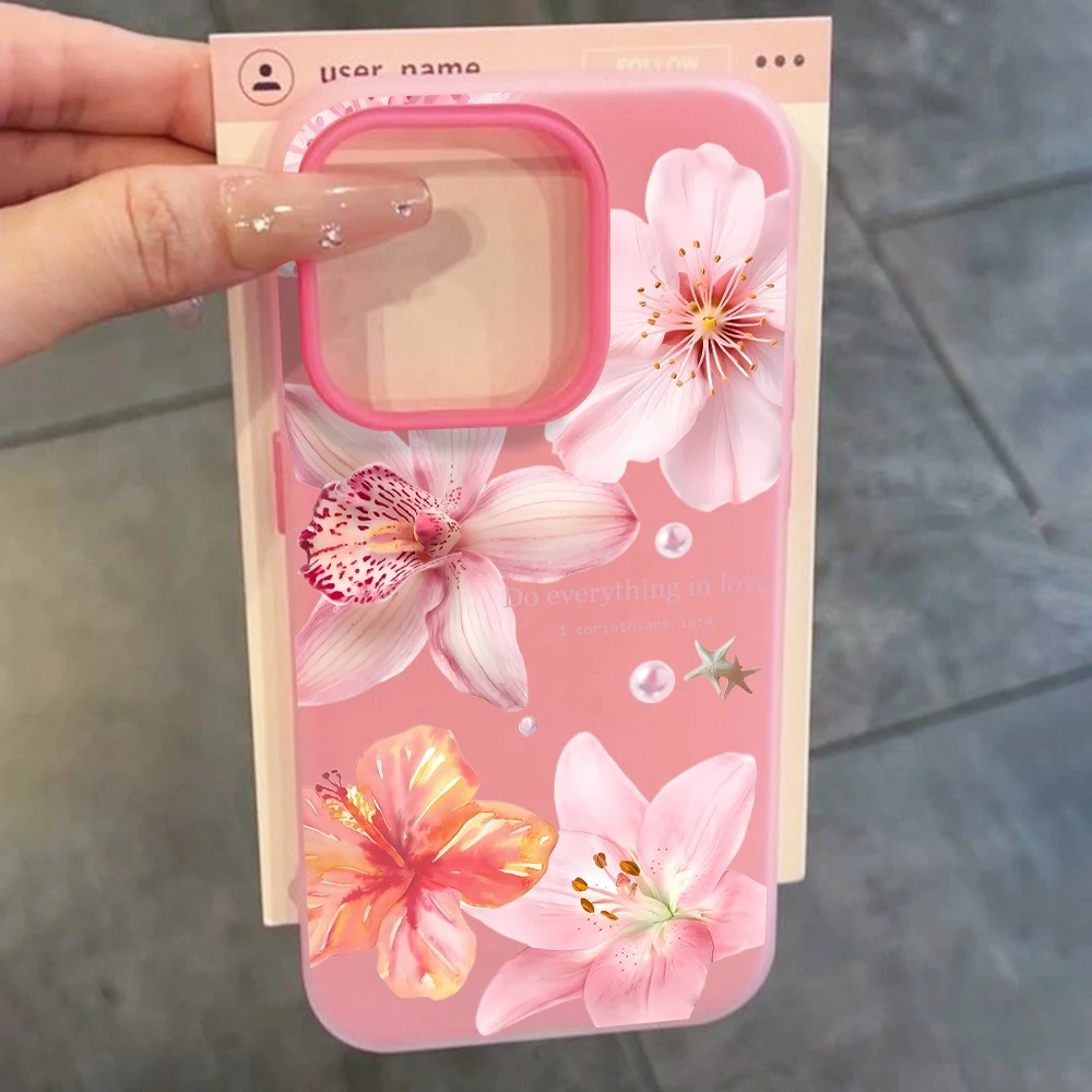 Pink Lily Flower Shockproof Phone Case - Elegant and Durable Cover