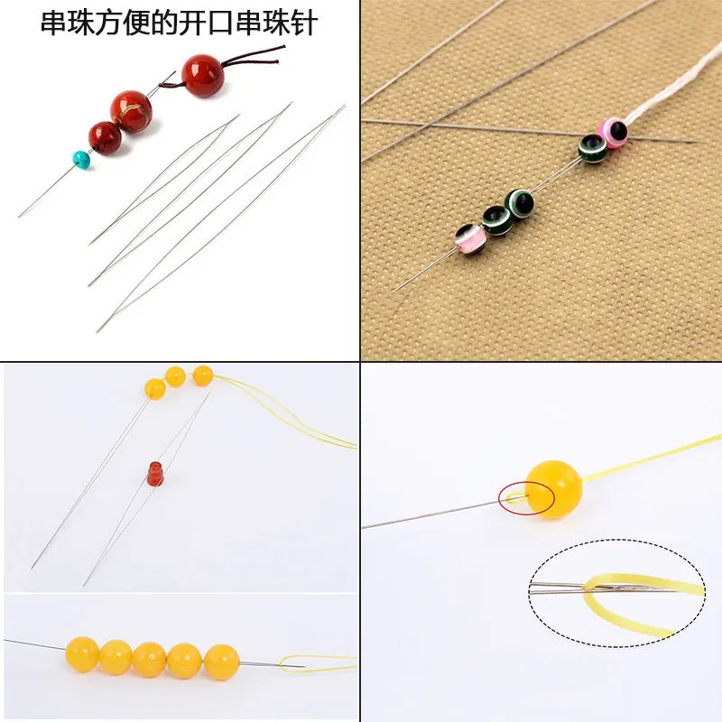 8/5Pcs Beading Needles Pins Open Curved Needle for Beads Bracelet
