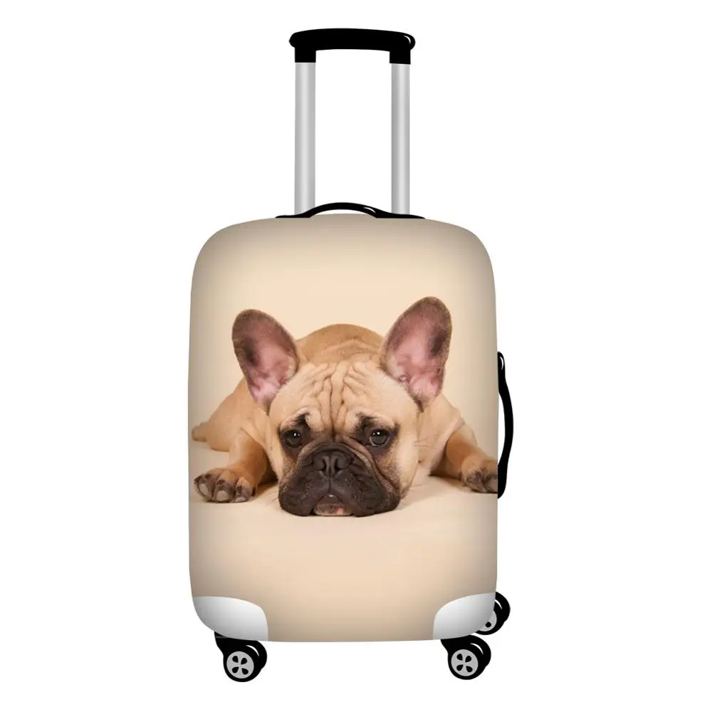 French Bulldog Print Travel Luggage Dust Cover Stretch Protective Suitcase Cover for 18''-32'' Trolley Trunk Case Waterproof