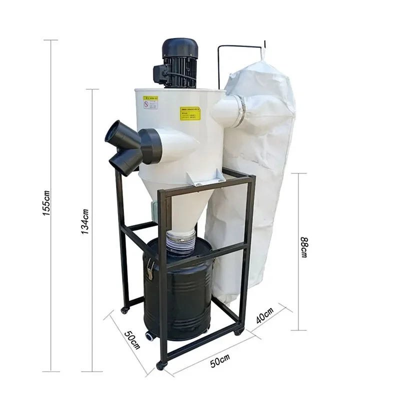 New Electric 750W-2.2KW Industrial Mobile Bag Filter Dust Collector Engraving Ma