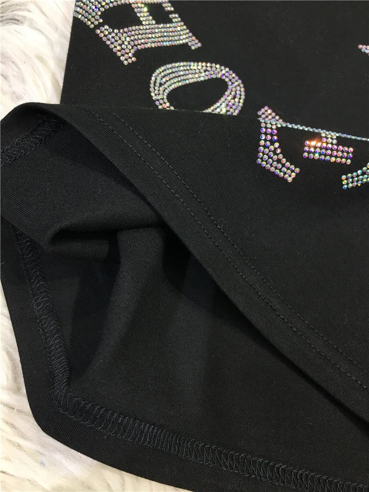 Heavy Embroidery Hot Drilling Shorts Women 2024 Spring Summer Cartoon Leopard Black Casual Sports Shorts Wide Leg Pants Female
