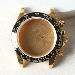 Stainless Steel Watch Case with Sapphire Crystal and Bracelet - Waterproof Accessories for VK63 Movement (A5 Gold Case)