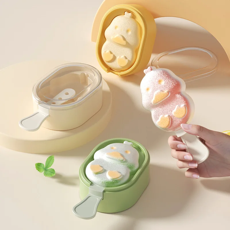 Houseeker Cartoon Ice Cream Mold With Sticks Summer Ice Cube Moulds DIY Handmade Popsicle Tools