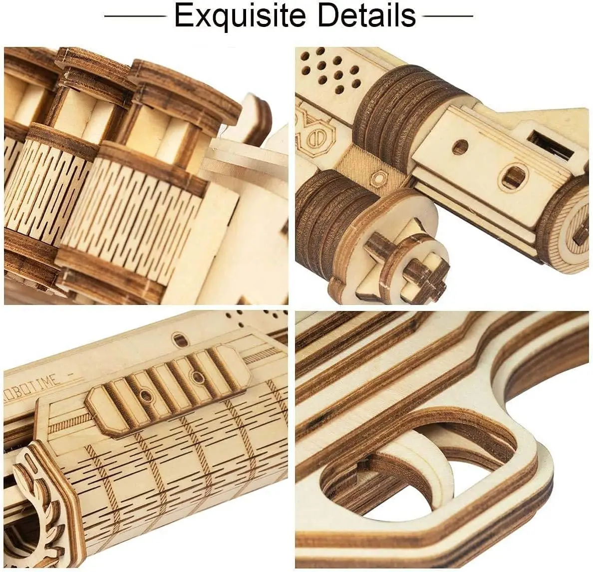 M60 pistolet jouet 3D Puzzle en bois Kit de modèle de construction mécanique pour enfants +14 ans – Image 3