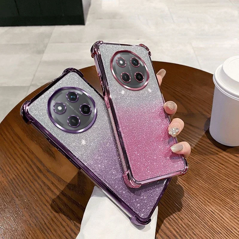 Shockproof Gradient Glitter Silicone Phone Case