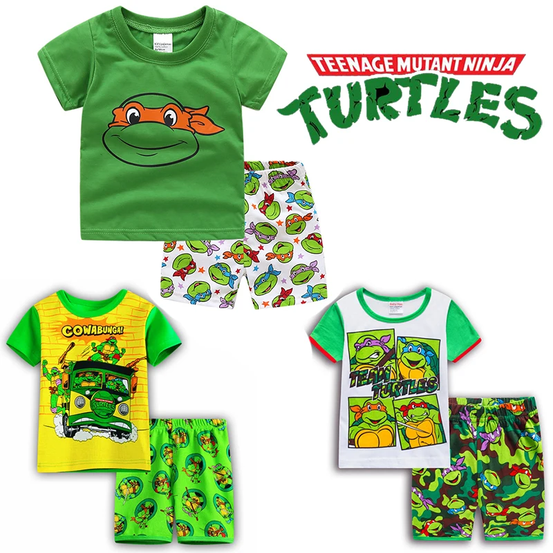 TMNT Teenage Mutant Ninja Turtles New Kids Boys' Cotton Homewear Summer Set  Air Conditioning Children's Clothing Apparel Pajamas - AliExpress