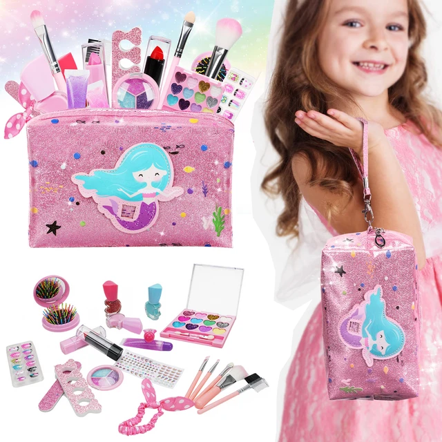 Princesa Maquiagem Play Set para crianças, Caixa de jogo de cosméticos,  batom e sombra, Brinquedos de segurança não tóxicos - AliExpress