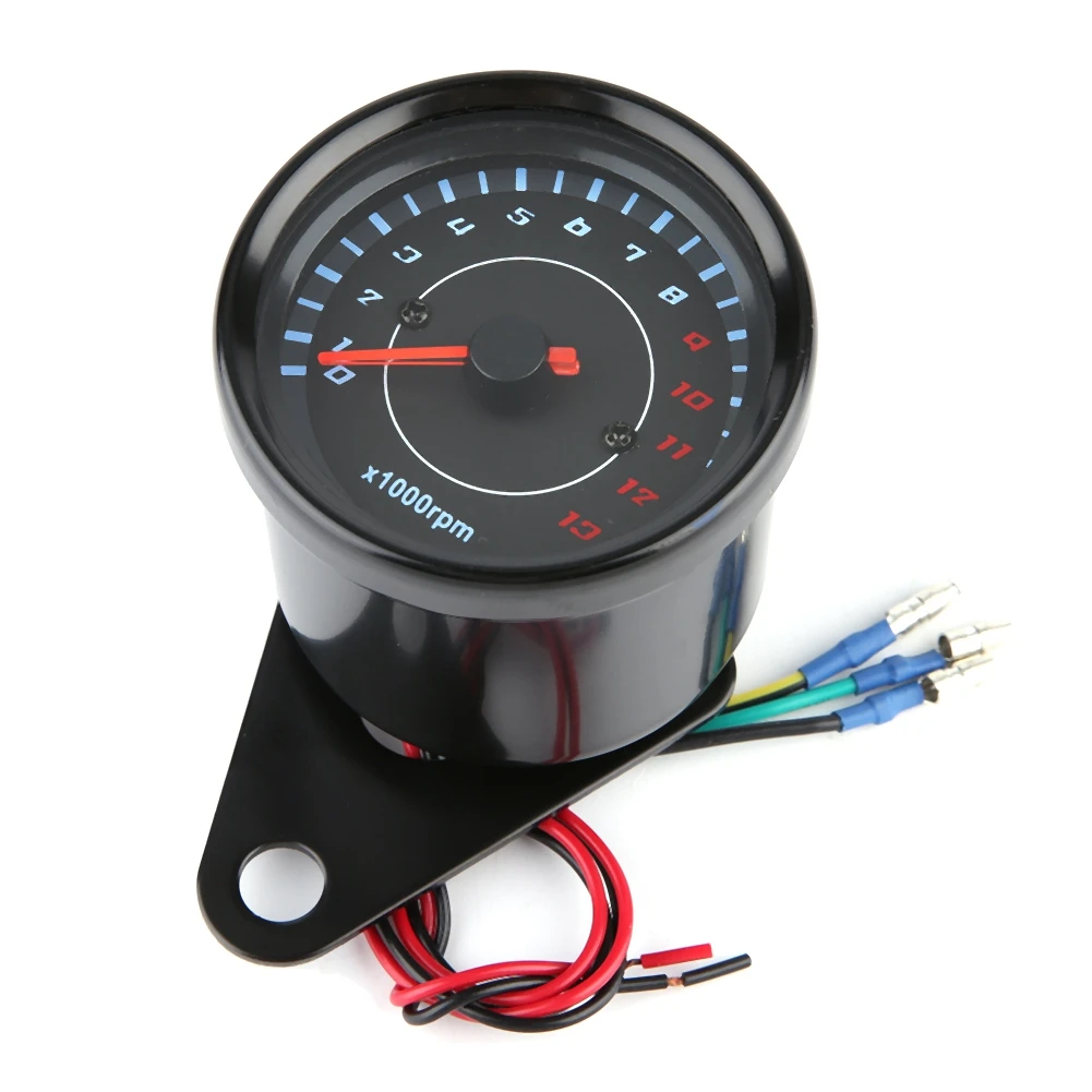Motorcycle Tachometer DC 12V Universal LED Backlight Electronic Tach Meter Gauge