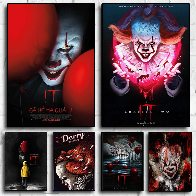 Movie-Horror-Film-It-Pennywise-Clown-Wall-Art-Decor-Print-Posters-Home