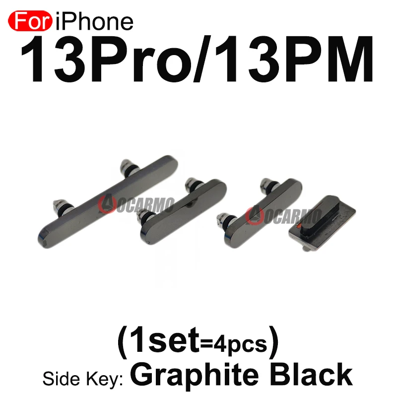 Aocarmo Side Key Power On Off Volume Mute Buttons Replacement Parts For Apple iPhone 13Pro 13 PRO Max Graphite Alpine Green Blue