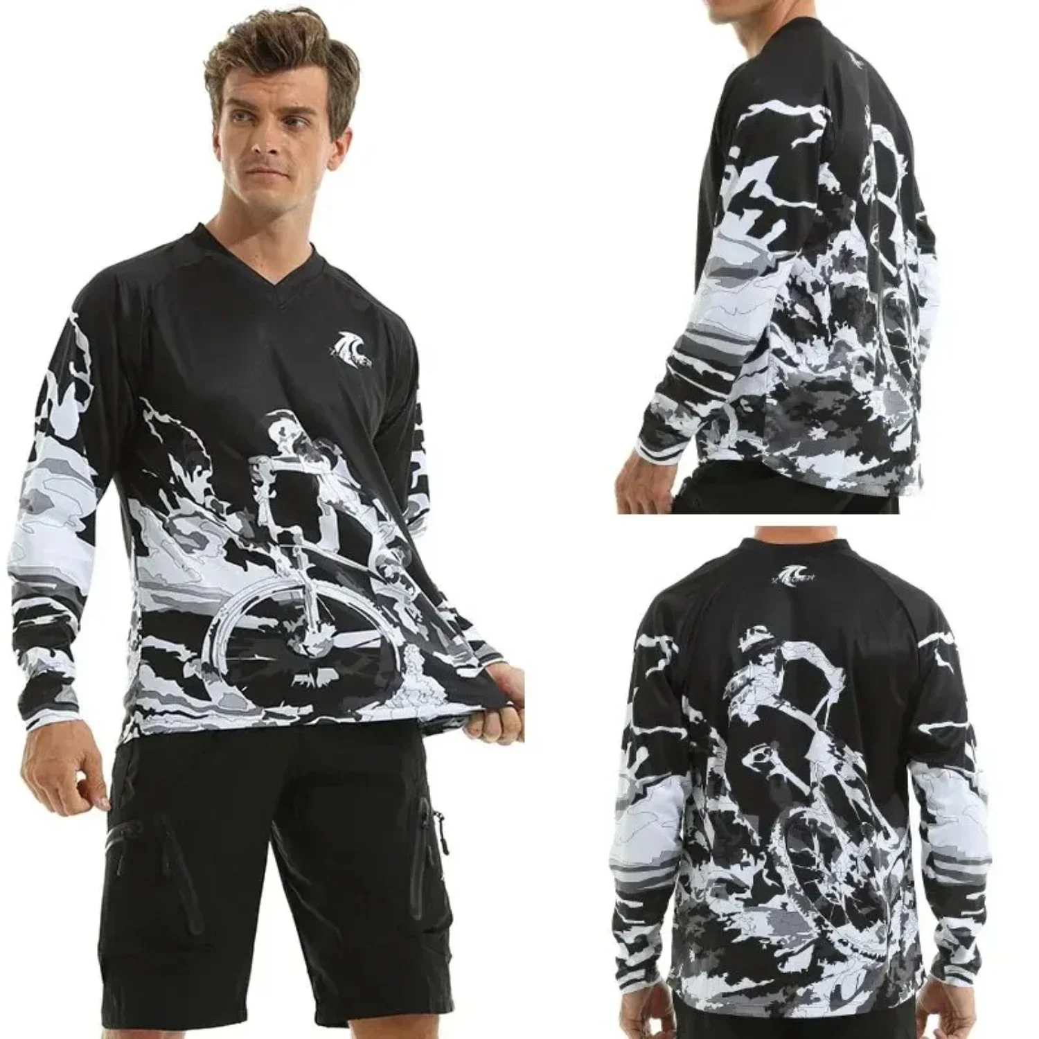 Short And Long Sleeve Shirt Anti-UV Downhill MTB Bike Cycling Jerseys Breathable DH Motocross Racing Wear