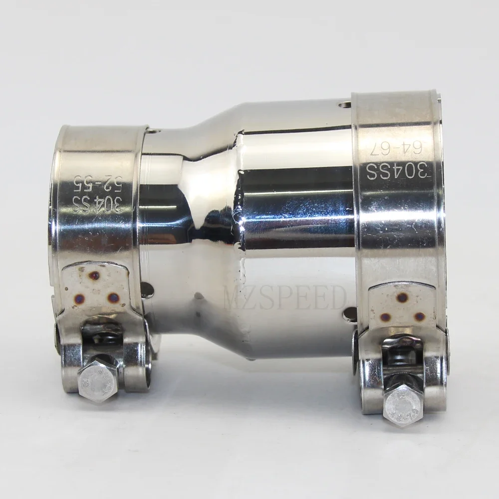 Universal Car Stainless Steel Exhaust Reducer Connector Pipe Tube 54mm out 66mm Outer diameter exhaust pipe pipe fitting round pipe fitting stainless steel pipe