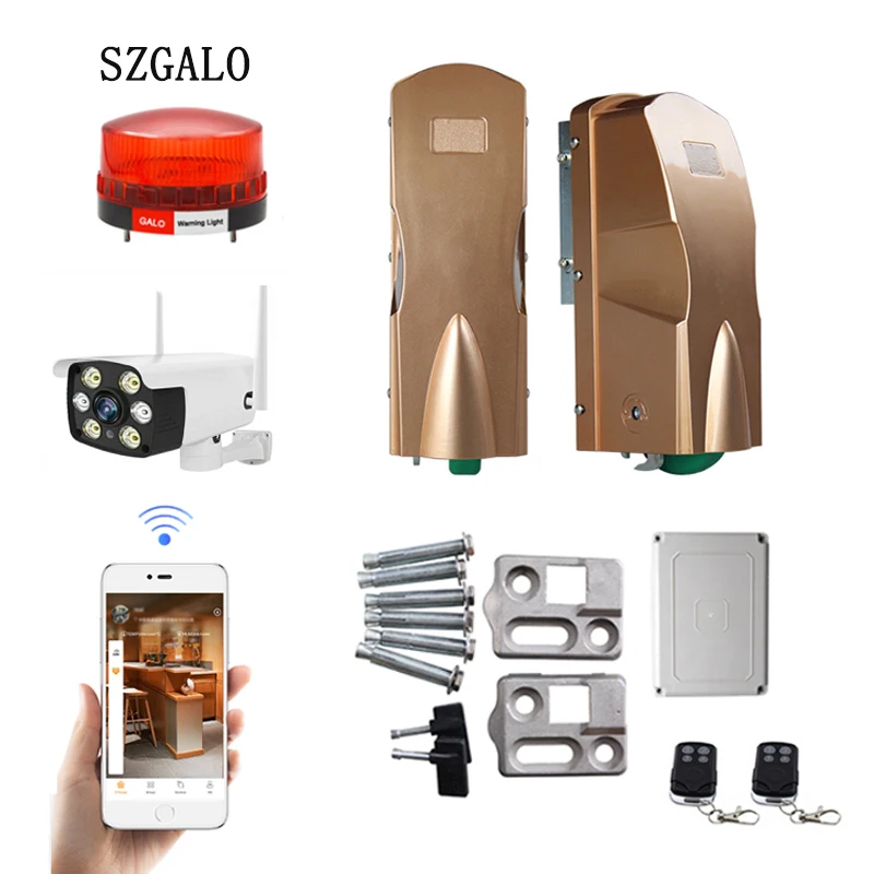 

Outdoor Waterproof 1080P IP Camera Control AC220V/DC24V Automatic Double Scroll Wheel Swing Gate Opener KIT for Home Security