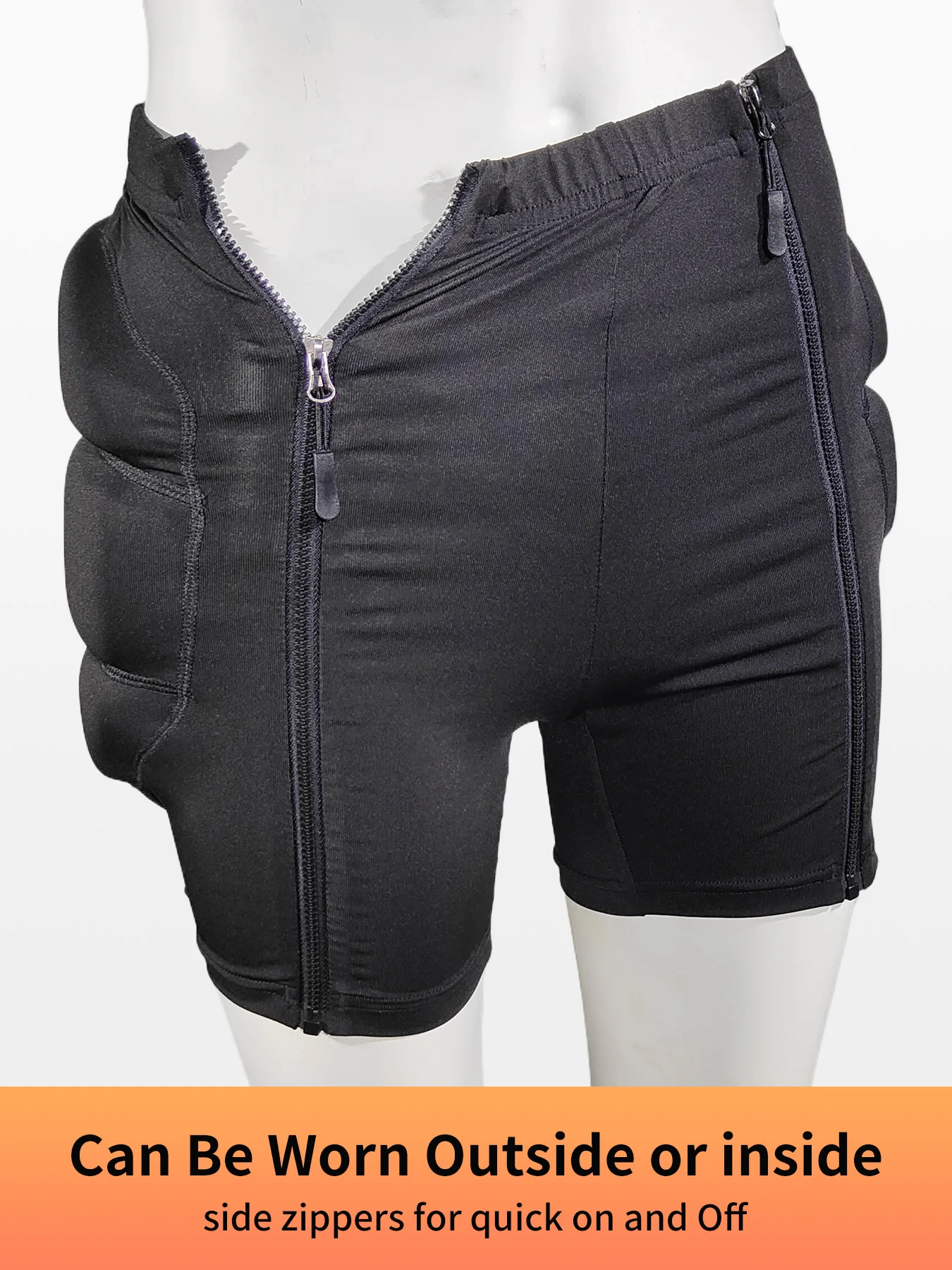 AVIVOR Figure Skating Protective Shorts with Side Zipper and 3D Padding for Kid Youth Adult Suitable for Skiing Skateboarding