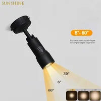 LED Adjustable Spotlight Store Restaurant Track light Small Angle COB Ceiling light 8°~60° Focusing Suitable for Cafe Museum 1