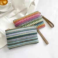 Woven Clutch Bag Colourful Money Beach Long Bag Handmade Vintage Casual Portable Elegant Simple Exquisite for Weekend Vacation - Image 3