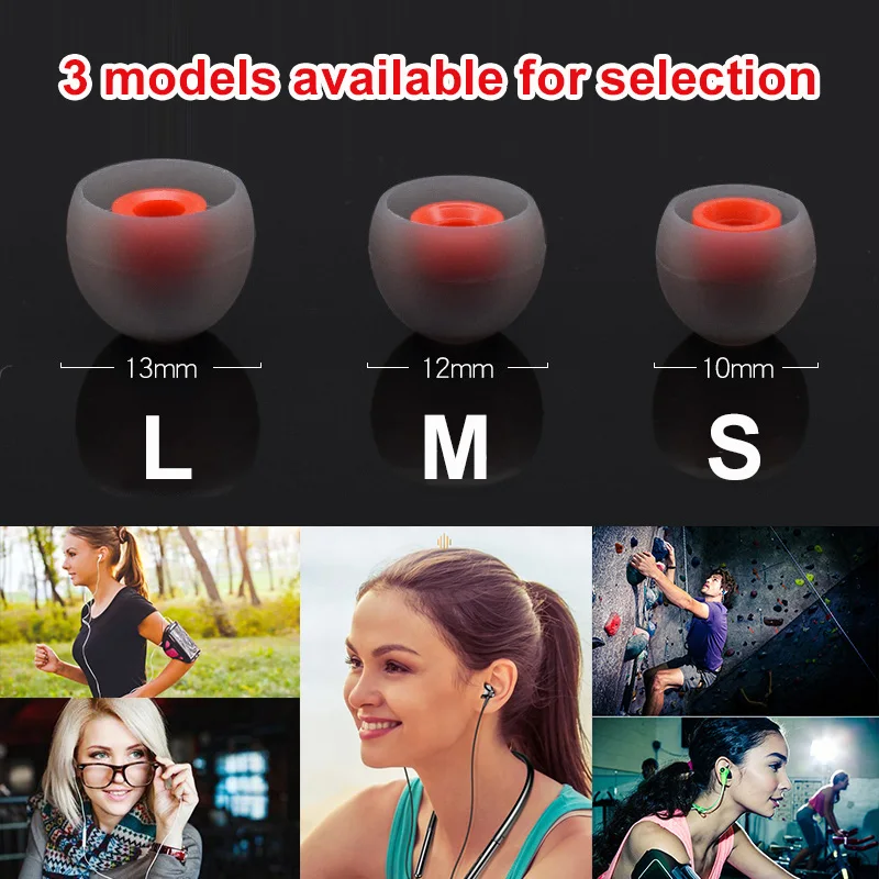 Premium Silicone Ear Tips for In-Ear Headphones - 10 Pairs (S, M, L)