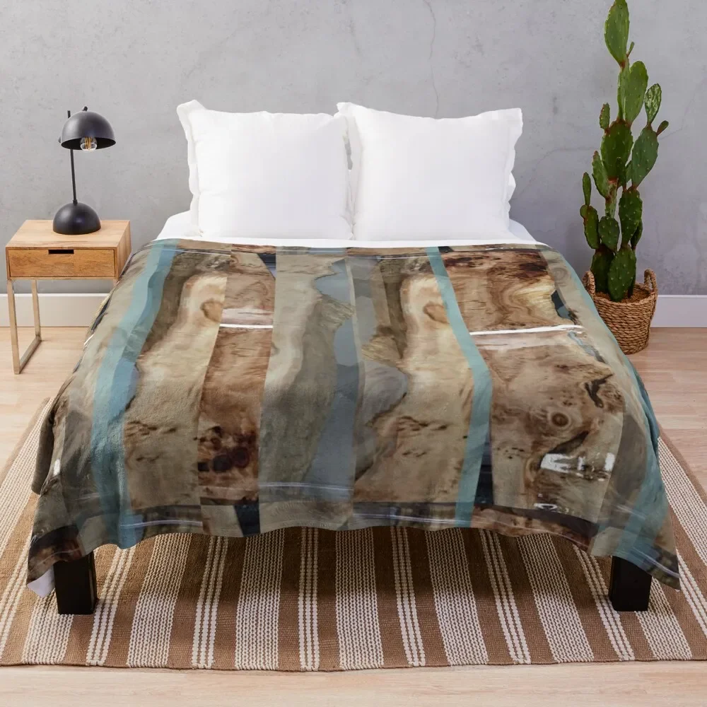 

Wood Abstract Nature Pattern Blue Teal Brown Tan Gray Throw Blanket Luxury Softest Soft Blankets For Baby Blankets