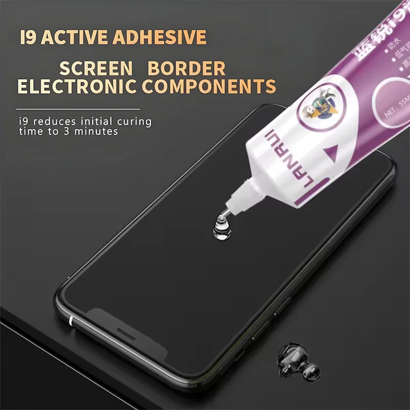 1Pcs LANRUI i9 Black/Transparent Active Soft glue for cell phone laptop TV LCD screen Back cover repair glue Waterproof sealant 6