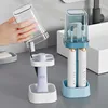 Minimalist Toothbrush Holder Set Compact Storage Organizer with Gargle Cup, Bathroom Tumbler, and Rack Space-Saving Bathroom 5