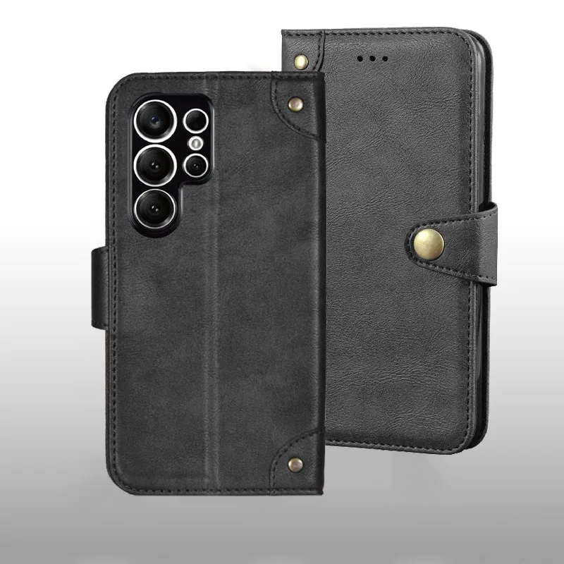 Retro Leather Back Case Cover with Metal Buckle - Premium Protective s