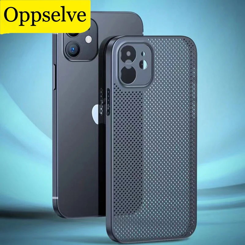 

Heat Dissipation Breathable Cooling Case For iPhone 14 12 Mini 11 13 Pro Max XR XS Max X 8 7 Plus SE2 3 Ultra Slim PP Back Cover