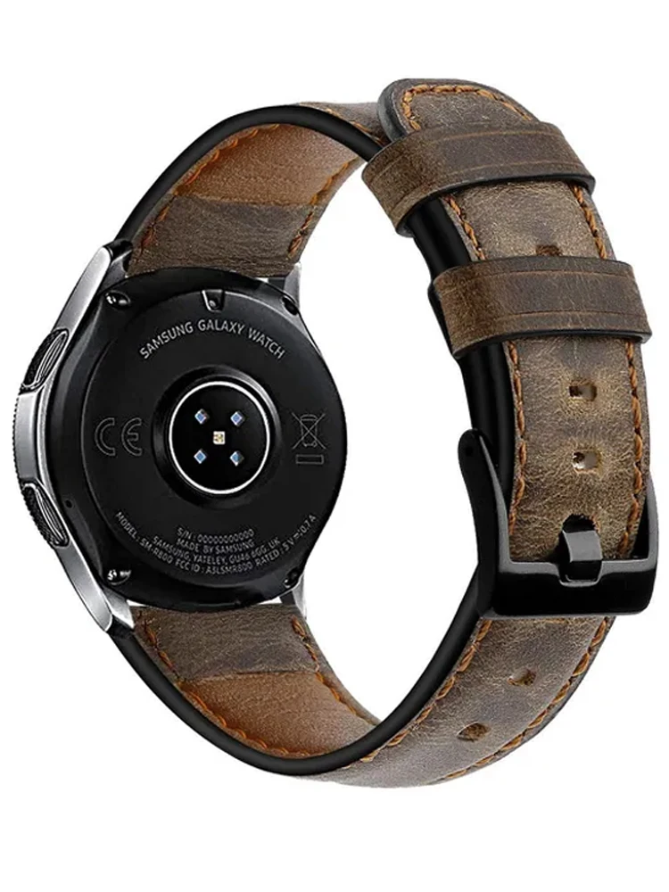 Retro Skórzany Pasek Do Samsung Galaxy Watch 5 Pro 45Mm 4 44Mm 40Mm Klasyczny 20Mm 22Mm Correa Bransoletka Huawei Watch Gt 2E 3 Band