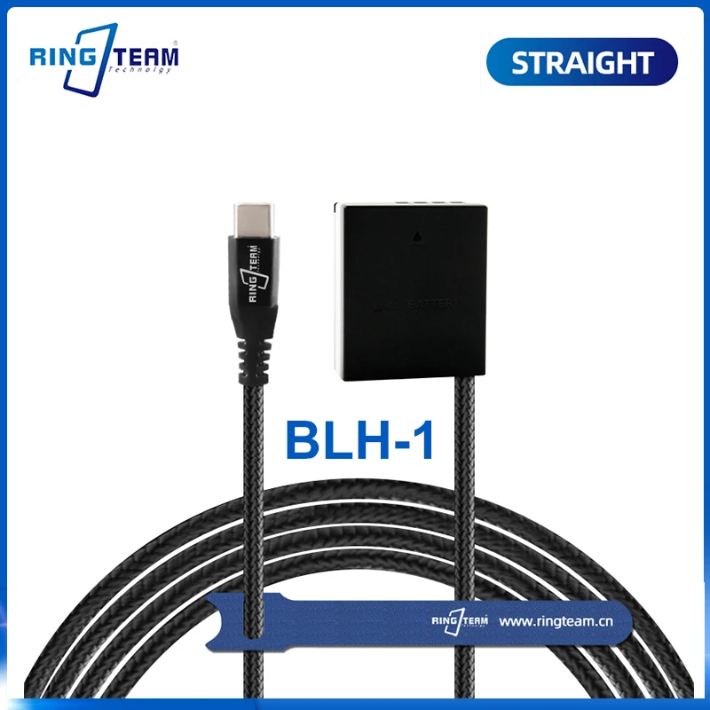 Pd Usb-C Cavo Intrecciato Di Tipo C A Ps-Blh-1 Blh 1 Batteria Fittizia Blh1 Accoppiatore Cc Per Fotocamere Olympus Em1 Mark Ii Em1-2 Em1 Mark 2