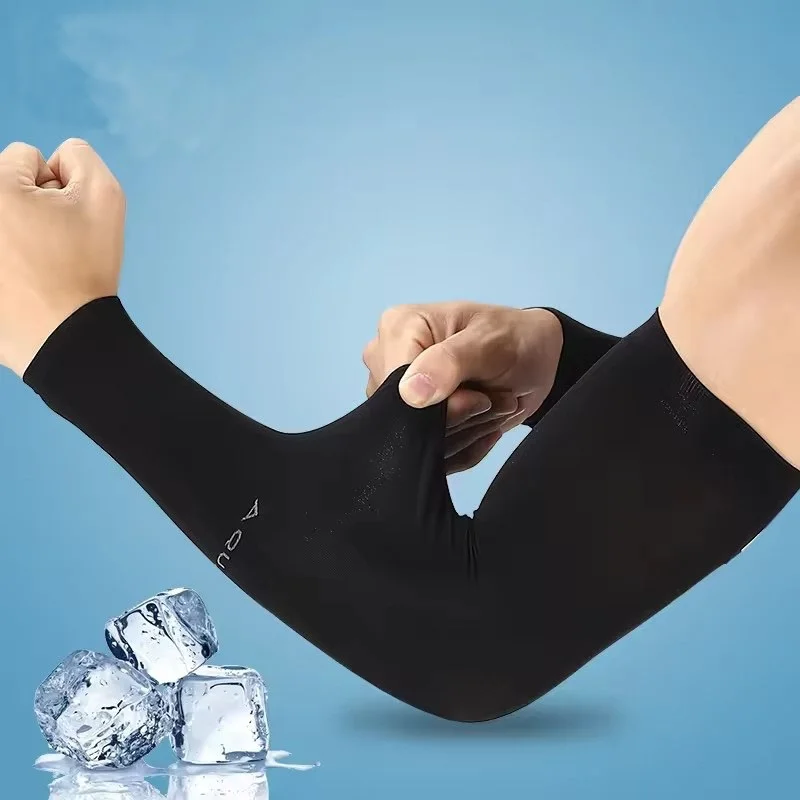 Cooling Arm Sleeves Ice Silk Sports Arm Sleeves for Men UV Protection Sunshade Cooling Summer Arm Covers for Cycling Outdoor Travel Running Fitness