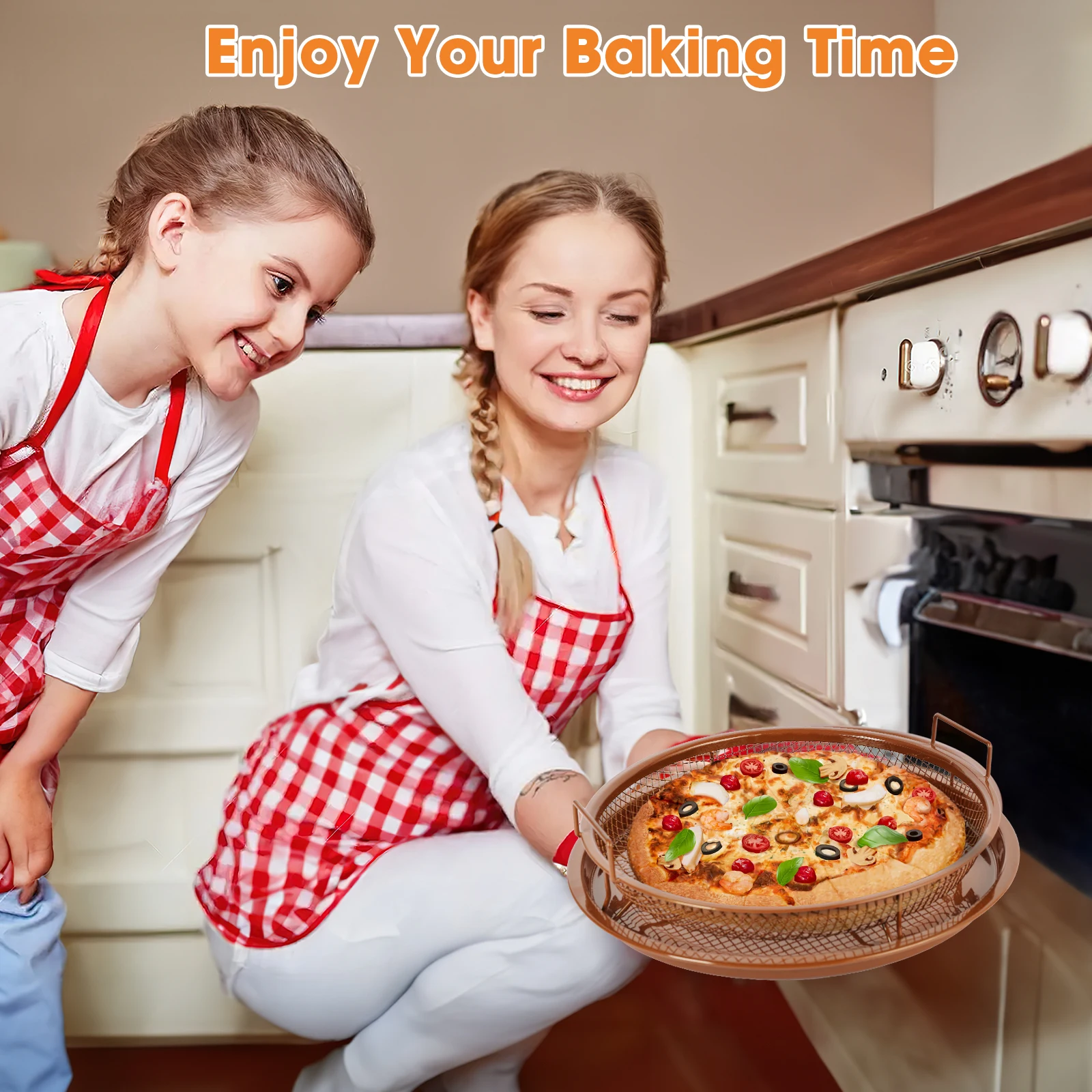 

Air Fryer Basket for Oven Air Fryer Accessories Air Fryer Grill Tool for Oven 2 Stainless Steel Fryer Trays Non-stick Grill Pan