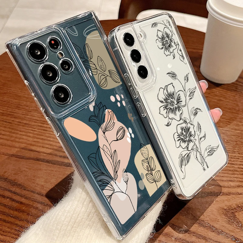 Floral Print Clear Silicone Phone Case