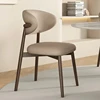 Patio Accent Dining Chair Kitchen Wooden Furniture Modern Retro Nordic PU Leather Restaurant Italian Furniture Kitchen Luxury 2