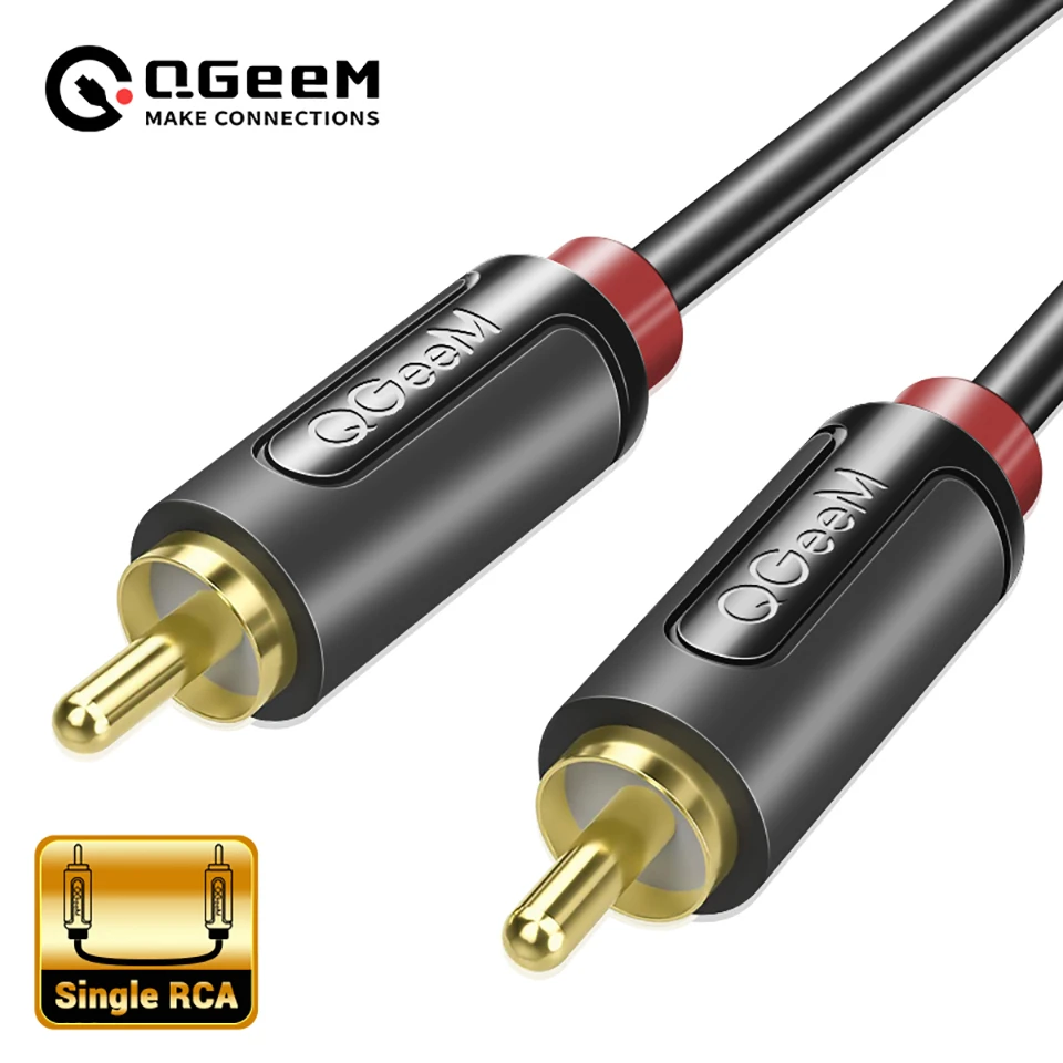 QGeeM RCA a RCA Cable Jack Conector Divisor Cable de audio a macho Estéreo