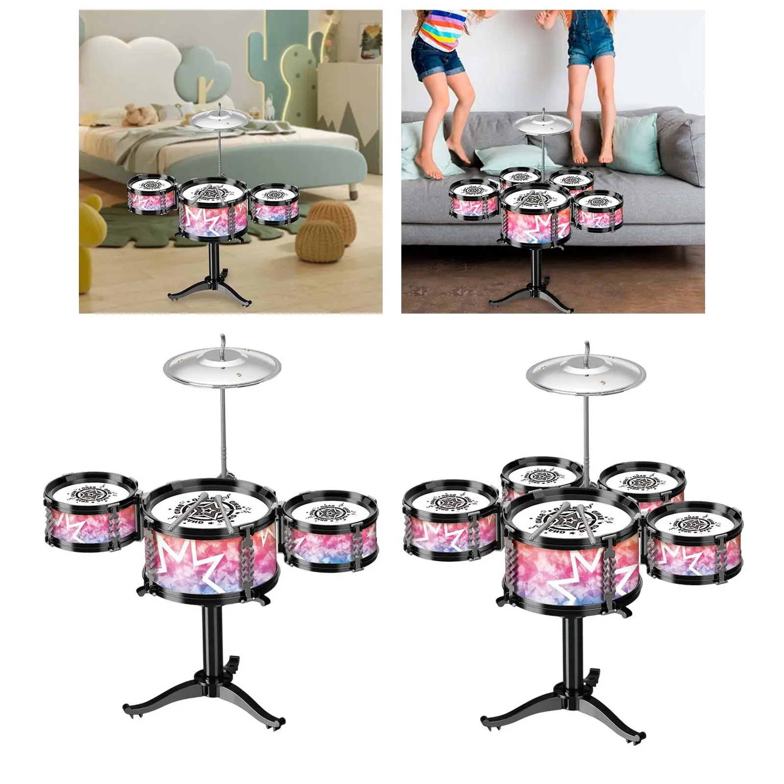 Kids Drum Set Percussion Toys Early Learning Development Toy for Concert