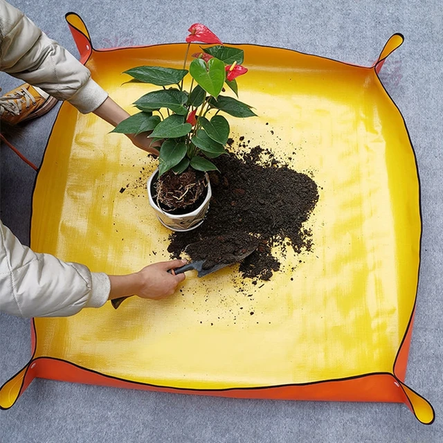 50-100 Cm-Es Ültetési Szőnyeg Kertészeti Növények Repotja Cserepes Pad Összecsukható Kerti Növényi Edénytranszplantáló Vízálló Szőnyegek - Image 2