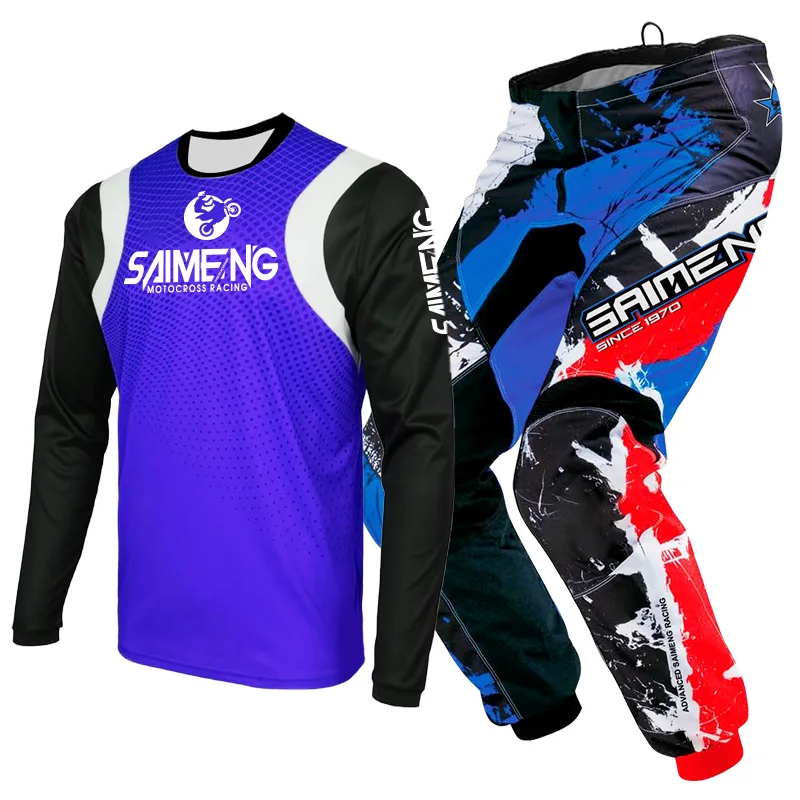 2026년 신형 어린이용 모토크로스 기어 세트 엔듀로 크로스 저지 팬츠 키트 남아 여아 레이싱 슈트 유스 오토바이 4 5 6 7 8세용 블랙