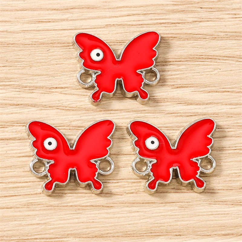 10 Stück niedliche bunte fliegende Schmetterlings-Anhänger-Verbinder für die Schmuckherstellung, DIY-Armbänder, Halsketten, handgefertigtes Kunsthandwerk, Zubehör – Detail 12