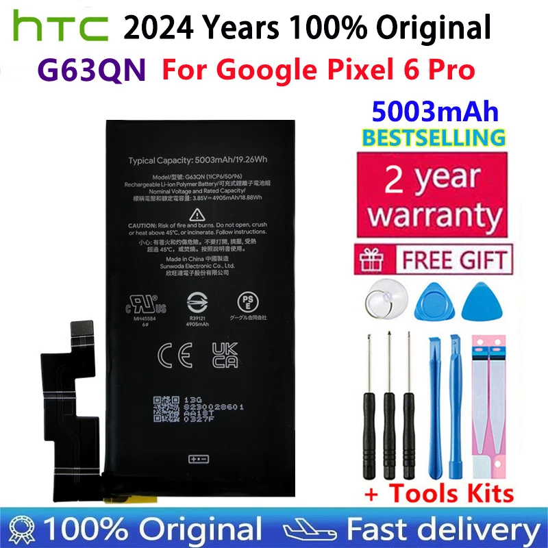 

100% оригинальный высококачественный G63QN 5003 мАч Сменный аккумулятор для телефона HTC Google Pixel 6 Pro Pixel 6Pro батареи Быстрая доставка