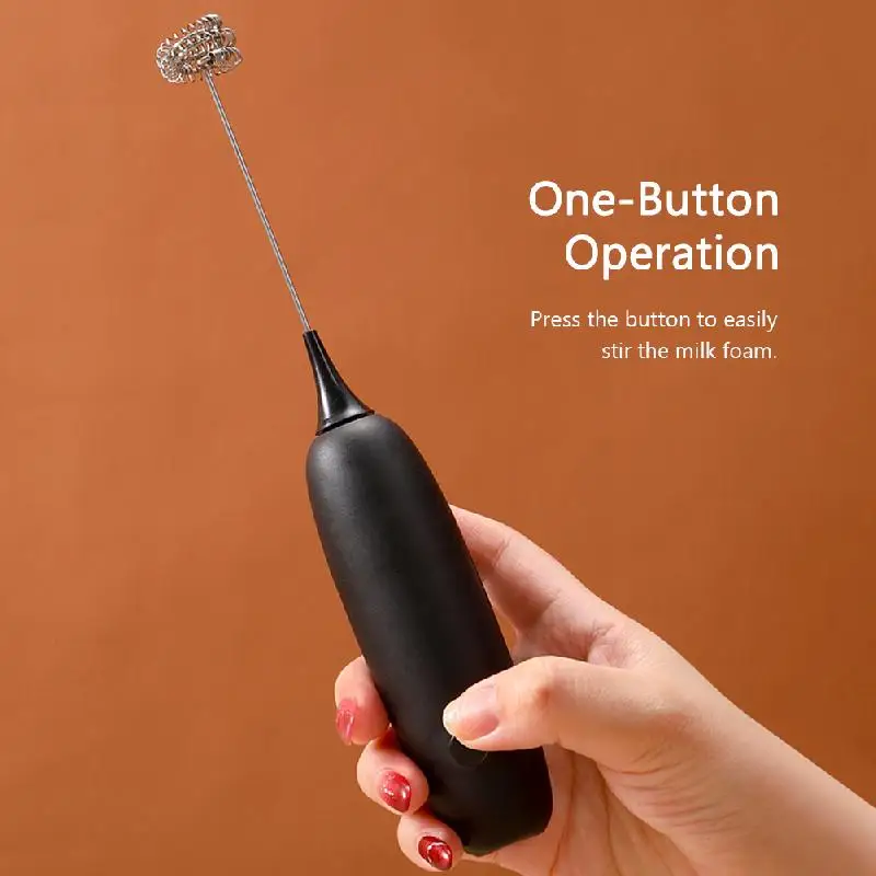 Electric Milk Frother Battery Operated Handheld Coffee Milk Foamer Egg Beater Wireless Foam Maker Drink Mixer Cooking Accessorie