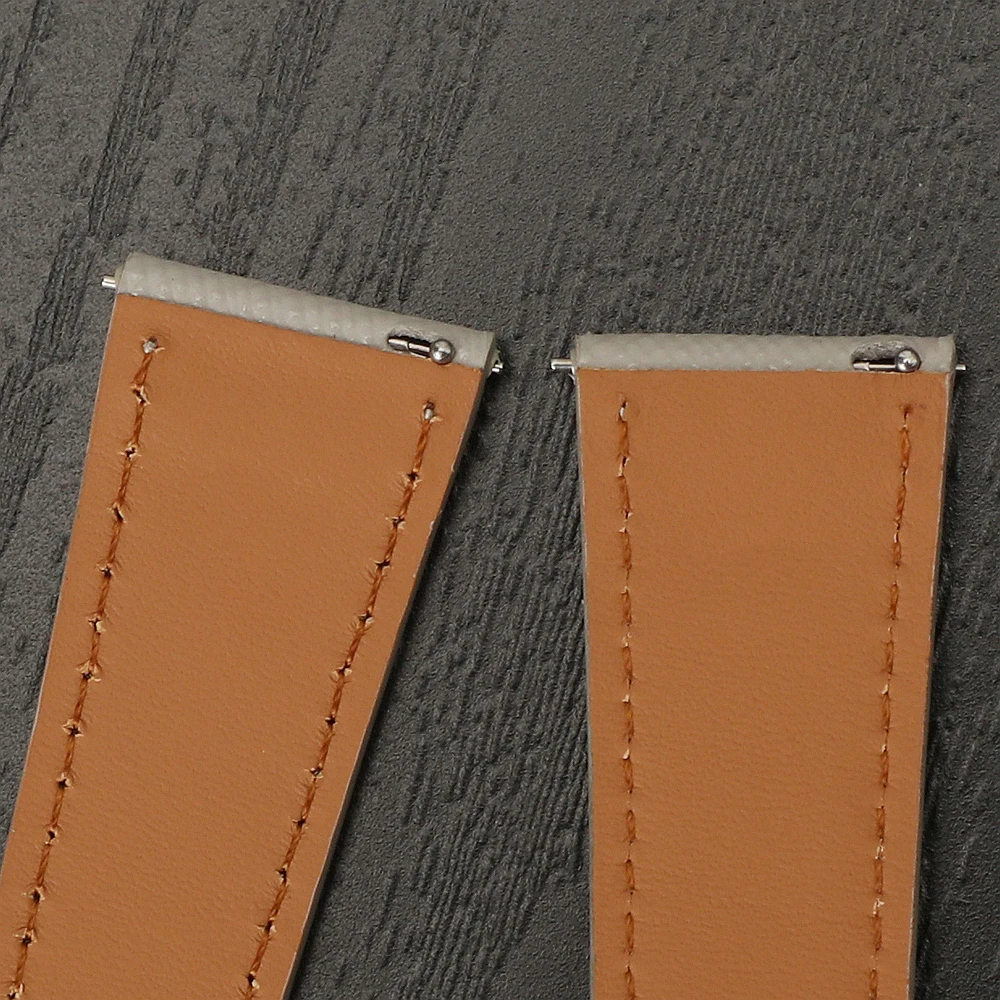 Vintage Stitched Saffiano Leather Watch Strap – Premium Quick Release Watchband