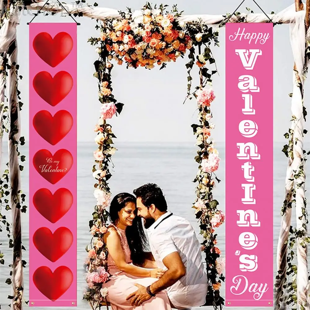 

Valentine Day Garland Valentine's Day Love Heart Garland Door Hanging for Indoor Outdoor Party Decoration 2023 Theme Festive