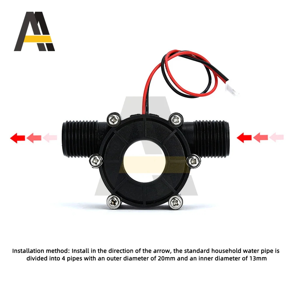  Kit de turbina de agua de micro turbina hidráulica amarilla F50  Micro Hydro Dc bomba de flujo de agua turbina generador de energía  hidroeléctrica (80V) (F50 5V amarillo transparente) : Patio