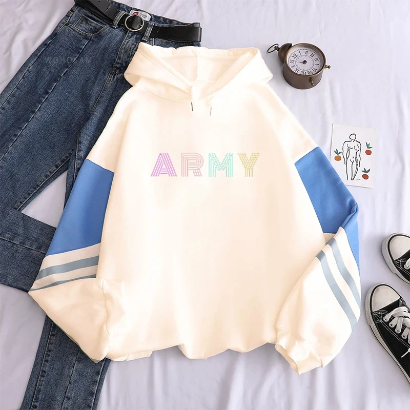 Kpop Army Hoodies Women Street Fashion Popular Soft Fleece Sweatshirts Clothing Long Sleeves Oversized Comfortable Streetwear 2