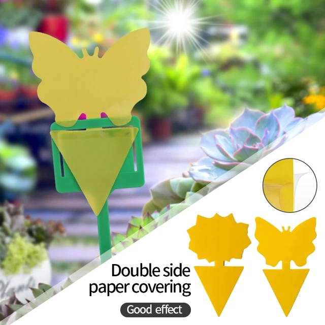 10 Darabos Ragadós Rovarlemez Gyümölcslégy Szúnyog Csapdák Erős Kétoldalas Sárga Ragacsos Növényi Virágok Cserepes Matrica Címkék