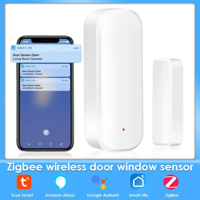Tuya Zigbee Smart Door Sensor Detectors Security Protection Smart Life APP Control Via Alexa Google Home  APP Control 2