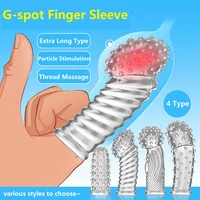 G-punkt Finger Hülse Massage Kondome Erwachsene Spielzeug für Frauen Masturbation Große Partikel Flirten Sex Spielzeug juguetes para adultos 3