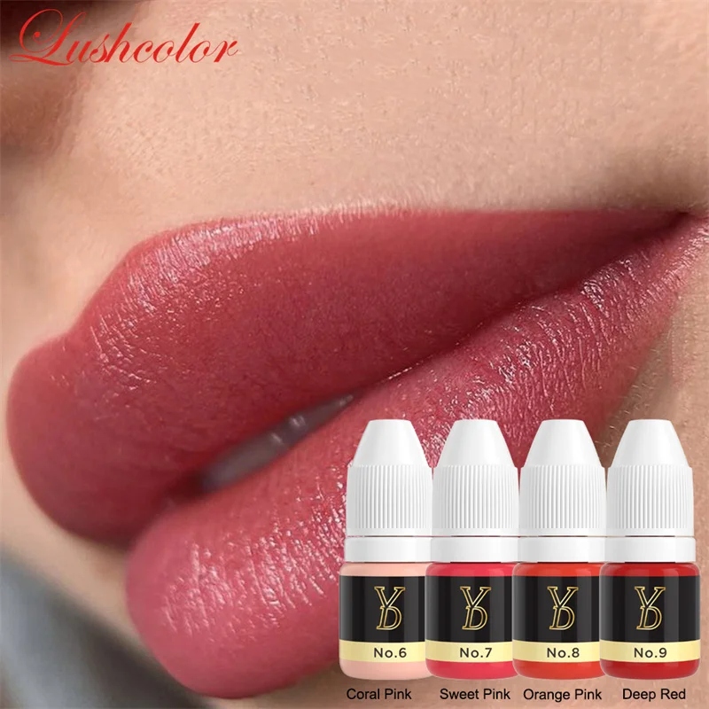 3ML Semi Permanent Makeup Tattoo Lips Eyebrows Eyeliners Pigments 10 Colors Sample Inks Tattoo Women Beauty Supplies